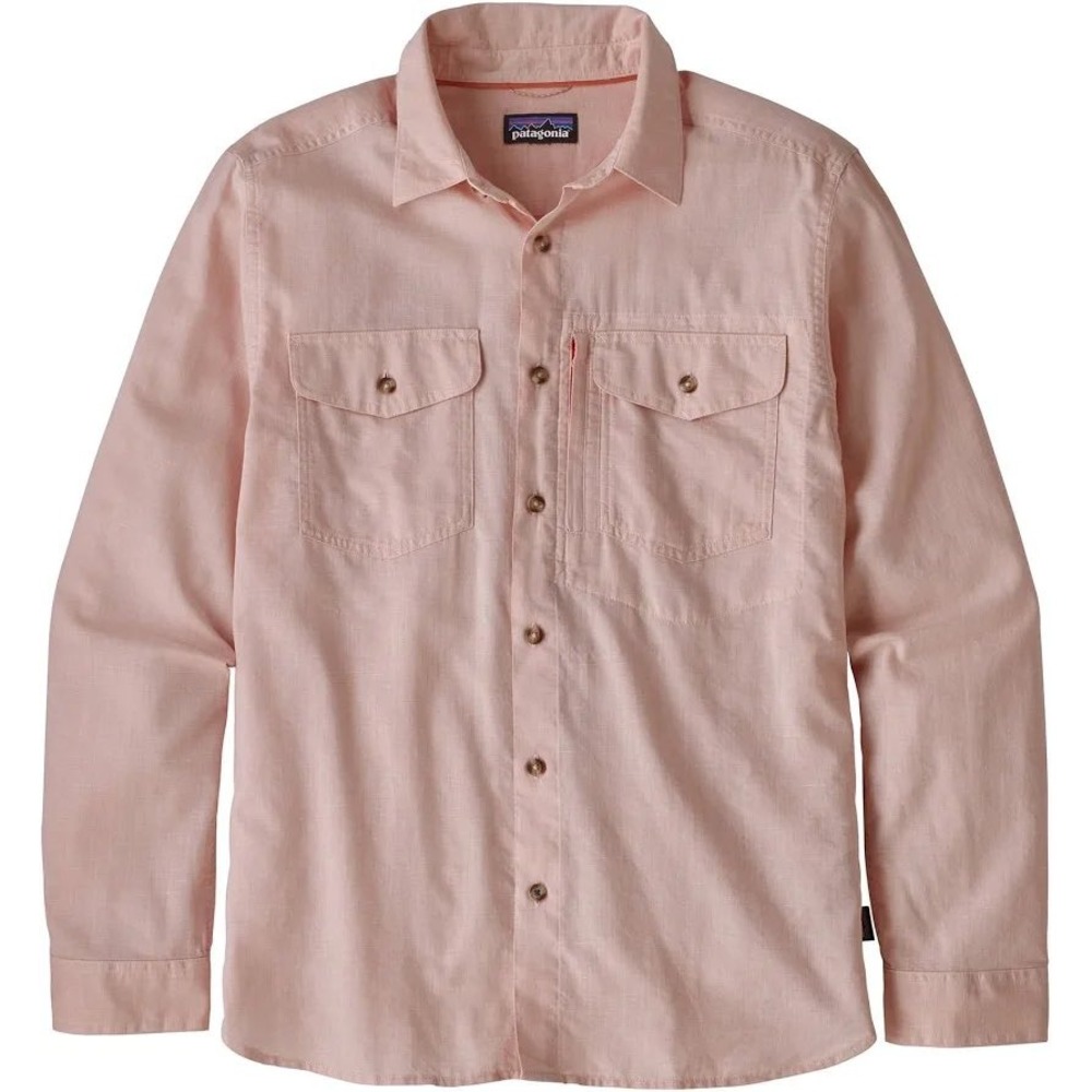 Patagonia Peach Pink Organic Cotton Hemp Button Down Hiking Sun Shirt Unisex/S